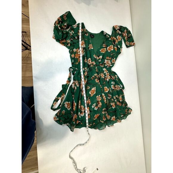 Cottagecore Bardot Becky Floral Long Sleeve Chiffon Minidress  Babydoll - Size 8 - Picture 9 of 9